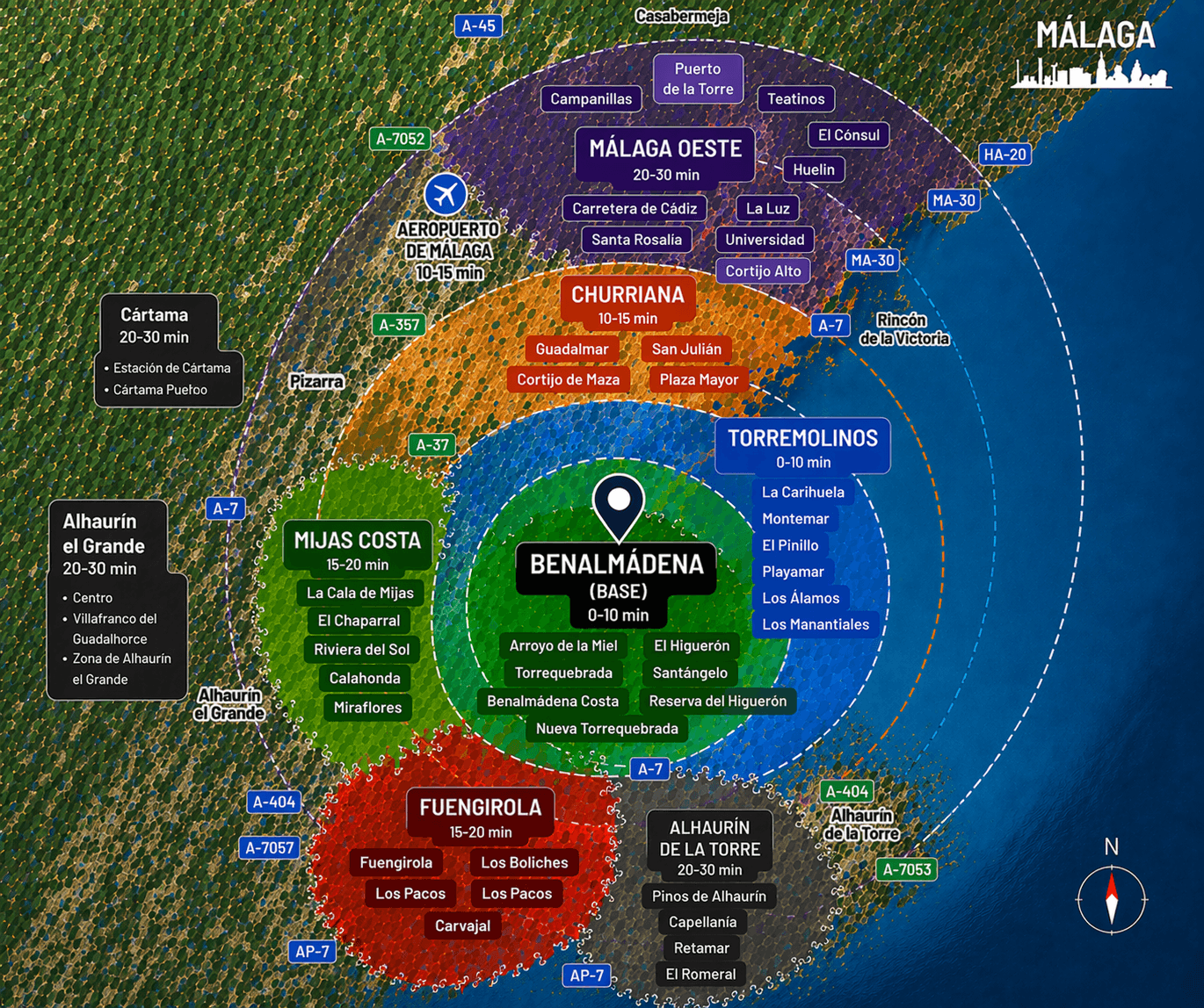 Mapa zonas de cobertura cerrajero Benalmádena